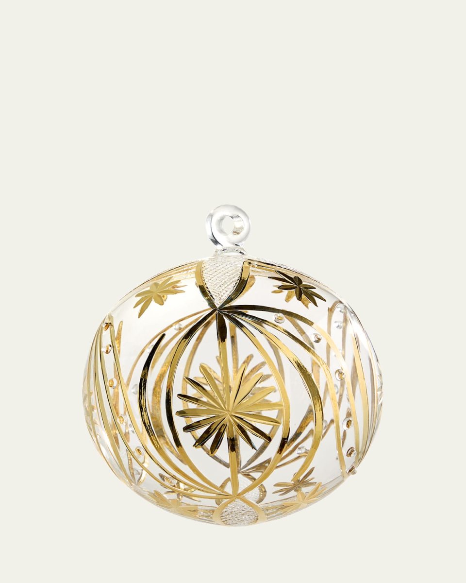 Clear Gold Deco Christmas Ornament
